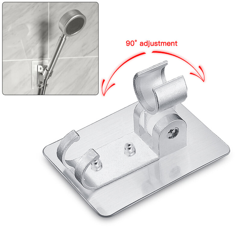 Supporto per soffione doccia da bagno staffa di supporto in alluminio regolabile supporto per doccia di aspirazione a pasta mobile per utensili da bagno