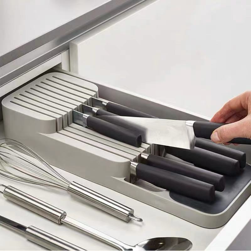 Küche Besteck Lagerung Tablett Küche Messer halter Organizer Küche Container Löffel Gabel Lagerung Trennung Messer Block Halter