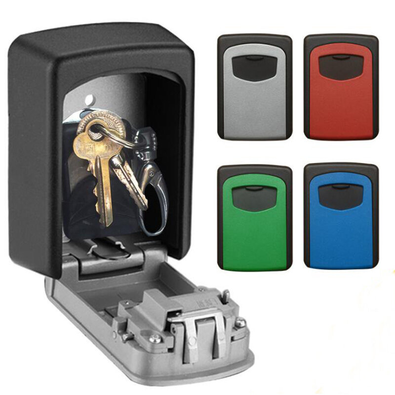 Caja de Seguridad de aleación de aluminio resistente, caja de almacenamiento de llaves de combinación de 4 dígitos, resistente a la intemperie, Dial giratorio para interior y exterior