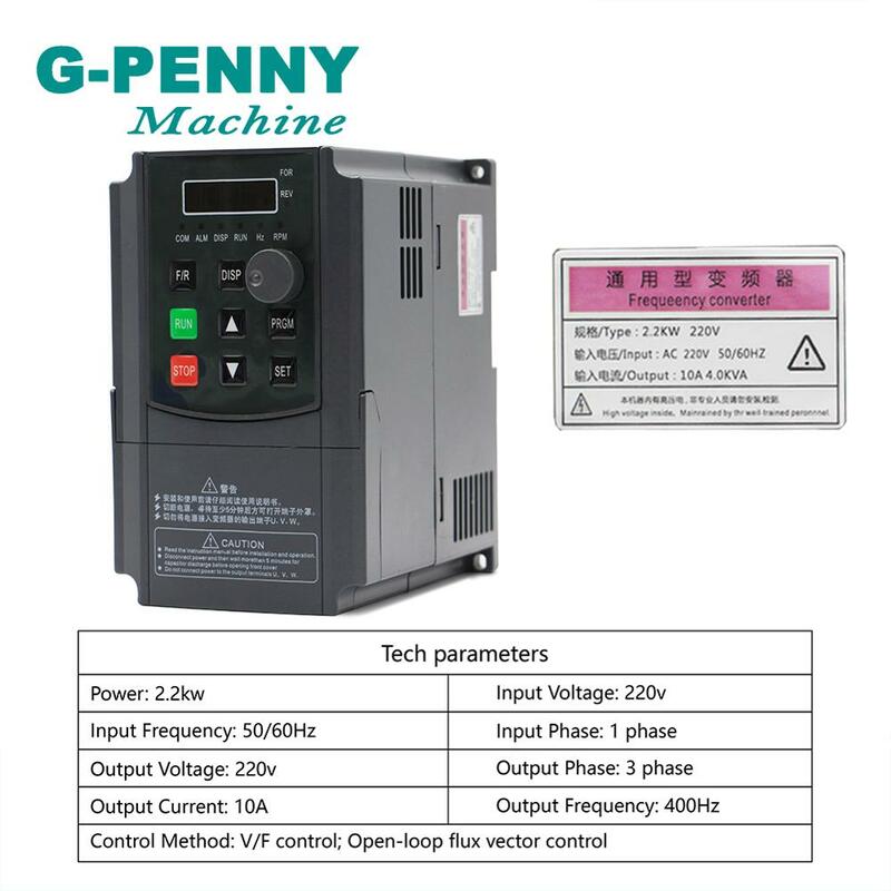 G-PENNY 2.2KW ER20 수냉식 스핀들 키트 수냉 스핀들 모터 및 2.2kw 인버터 및 80mm 스핀들 브래킷 및 75w 워터 펌프
