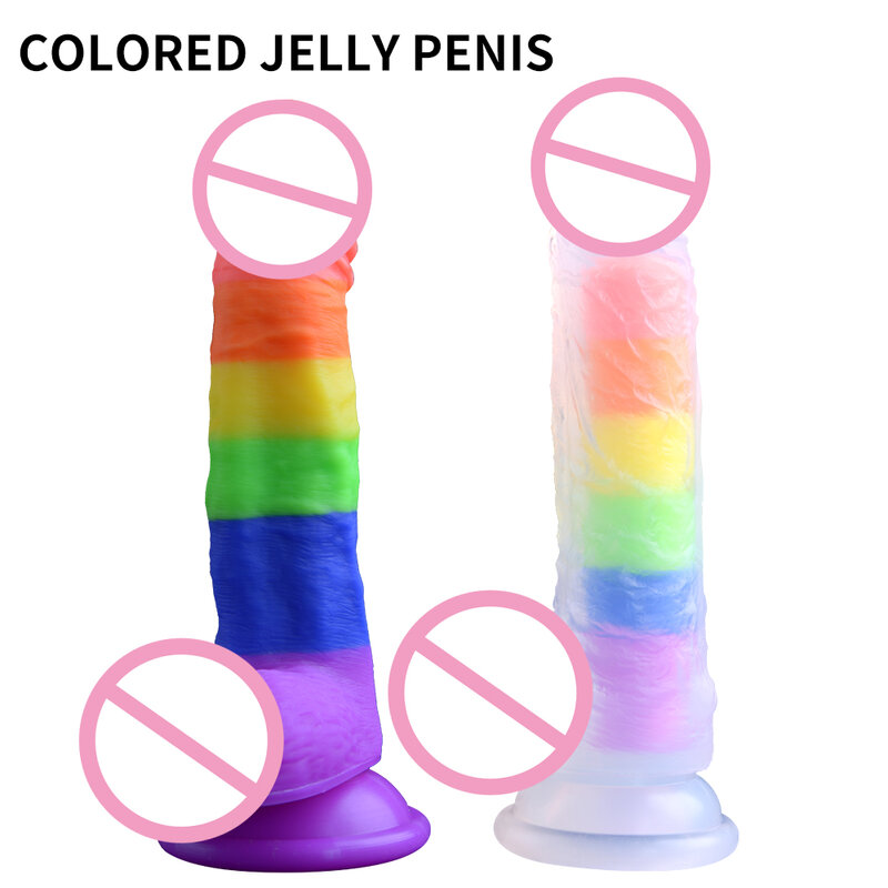Liquide Silicone gode coloré adulte jouet doux gode jouets sexuels godes réaliste grosse bite gode vagin gelée pénis sexo pour les femmes