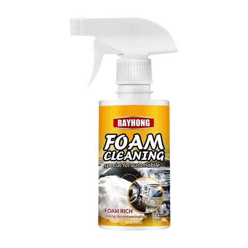 Espray limpiador de espuma multiusos, limpieza profunda del Interior del coche, hogar, 60ML