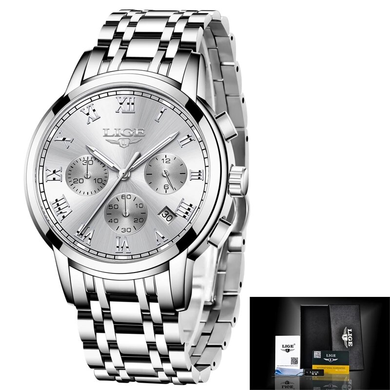 LIGE 2022แฟชั่นผู้หญิงใหม่นาฬิกาสุภาพสตรี Top ยี่ห้อ Luxury Creative เหล็กสร้อยข้อมือผู้หญิงนาฬิกาข้อมือนา...