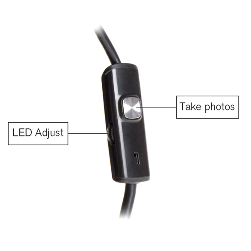 ミニ内視鏡カメラ7mm,防水,ソフトワイヤー,AndroidタイプC用6 LED,USB,スネークカメラの検査