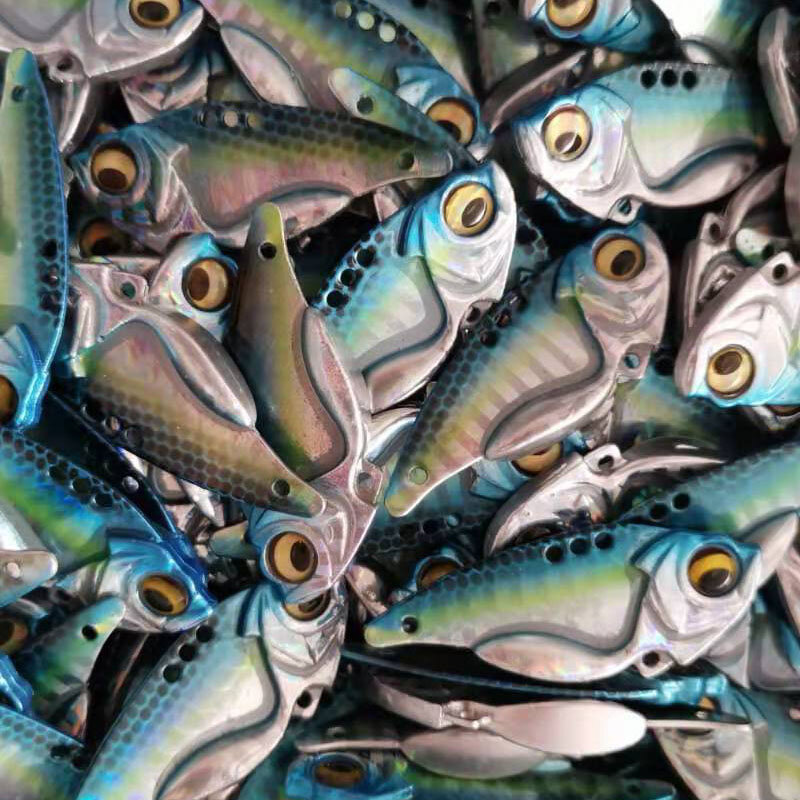 Easyfish – leurre métallique vibrant coulant avec Double hameçon, appât artificiel vibrant pour brochet et bar, yeux 3D, 7.5g, 11g et 14g, 1 pièce