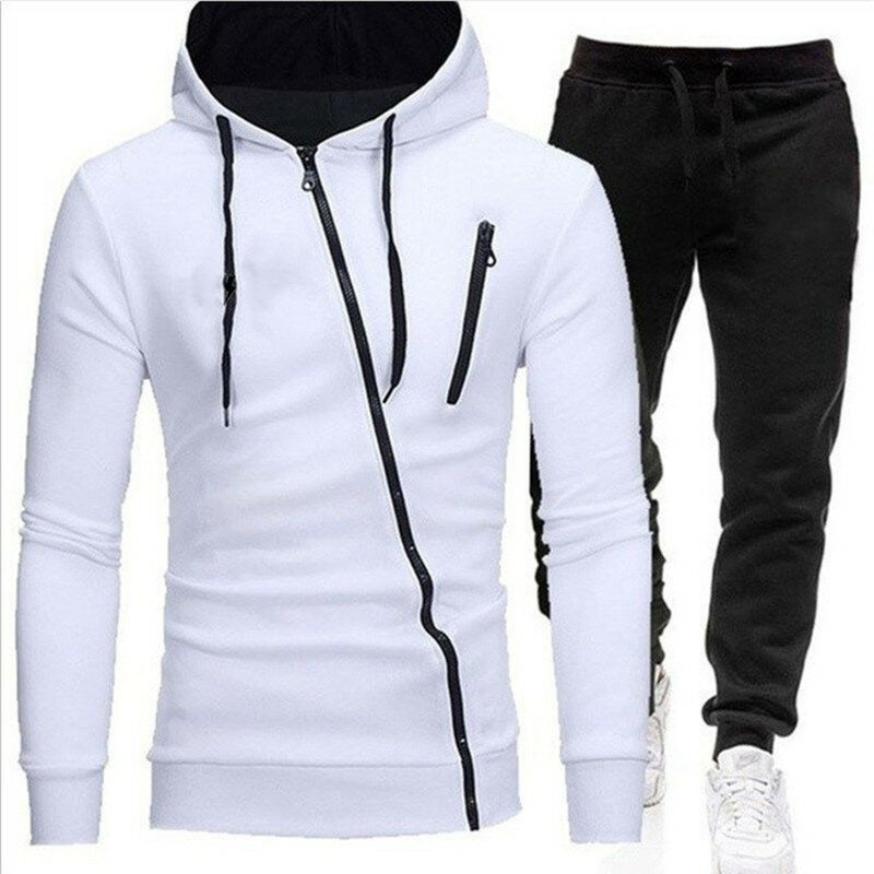 Spring men's sportswear 2-piece hoodie + pants sports suit men's sweater zipper hoodie men's clothing suit sportswear size M-3XL