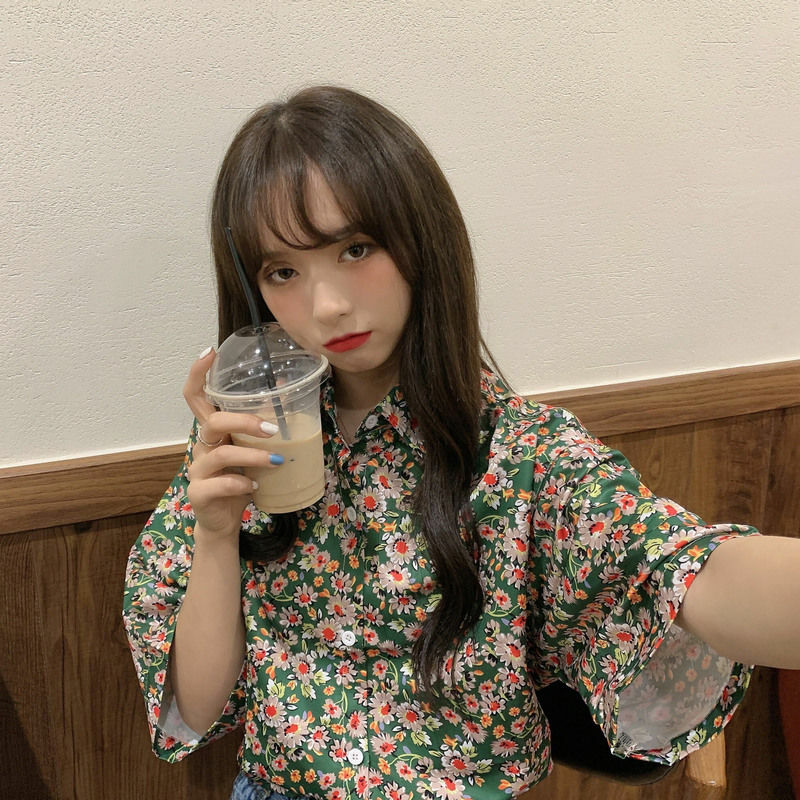 Chemise rétro style hongkongais, petite chemise fraîche, ample, design coréen d'été pour filles