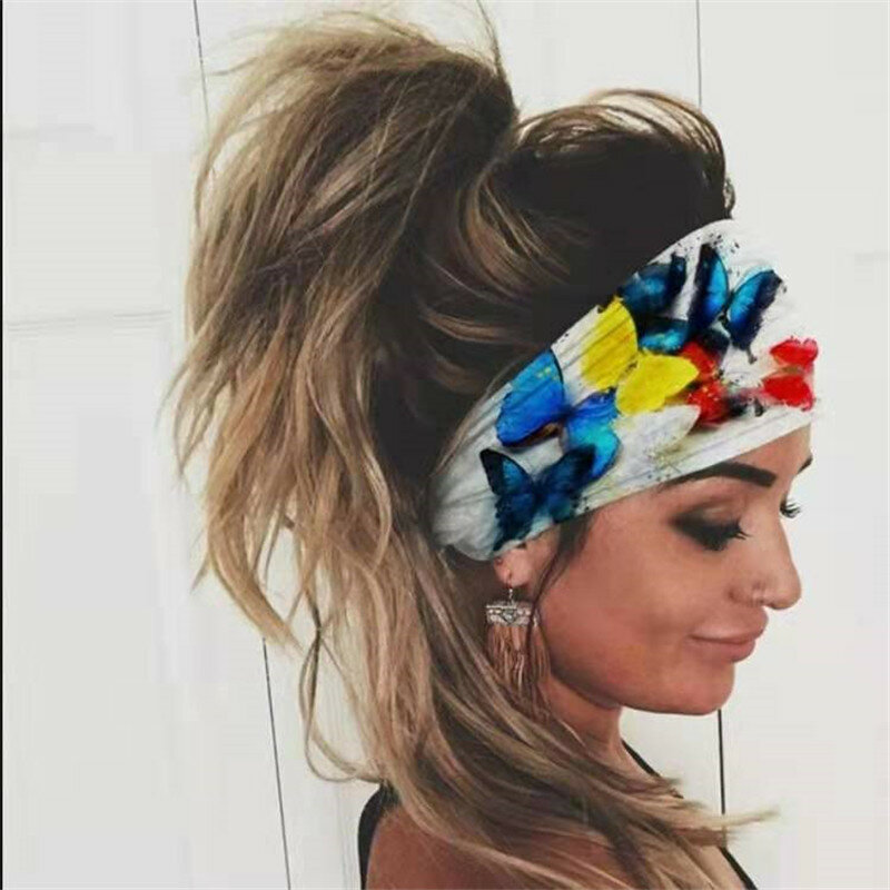 2021 gorąca sprzedaż czechy chluba kobiety Stretch nakrycia głowy opaski bandaż Stretch dziewczyna szerokie opaski do włosów Headwrap szalik Hairbands