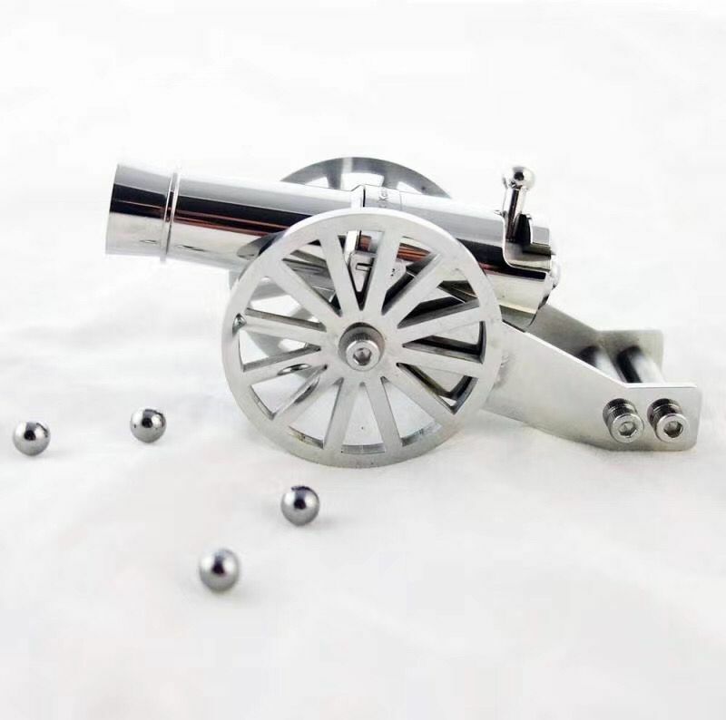 Miniatura napoleão canhão de metal marinha desktop modelo canhão 4mm bola aço