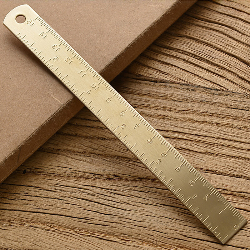 15cm de bronze régua reta para a escola escritório papelaria metal pintura desenho ferramentas rosa ouro medição régua marcador