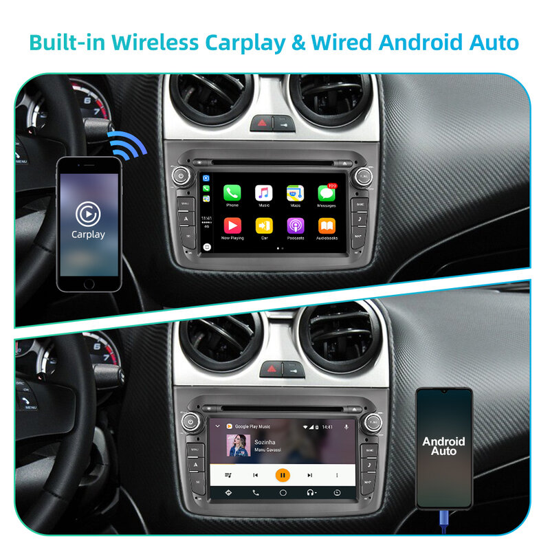 Isudar PX6 1 Din Android 11 Car Multimedia Player For Alfa Romeo Mito 2008- CANBUS Auto Radio Hexa Core Video DVD GPS System DVR