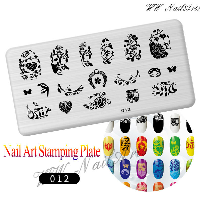 2021 Figure Nail Stamping Plates nuovi fiori e piante scozzesi Cute Brand Logo Stamping Plate Mouse Character Nail Art template piatti