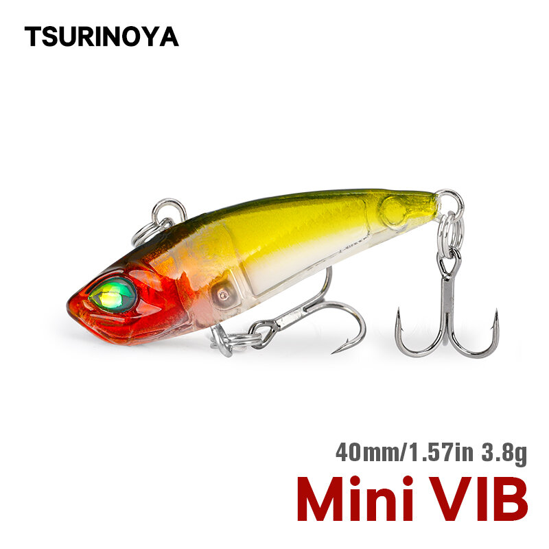 TSURINOYA – leurre de pêche rigide et vibrant DW28, appât artificiel de haute qualité avec hameçons, crankbait, 40mm, 3.8g