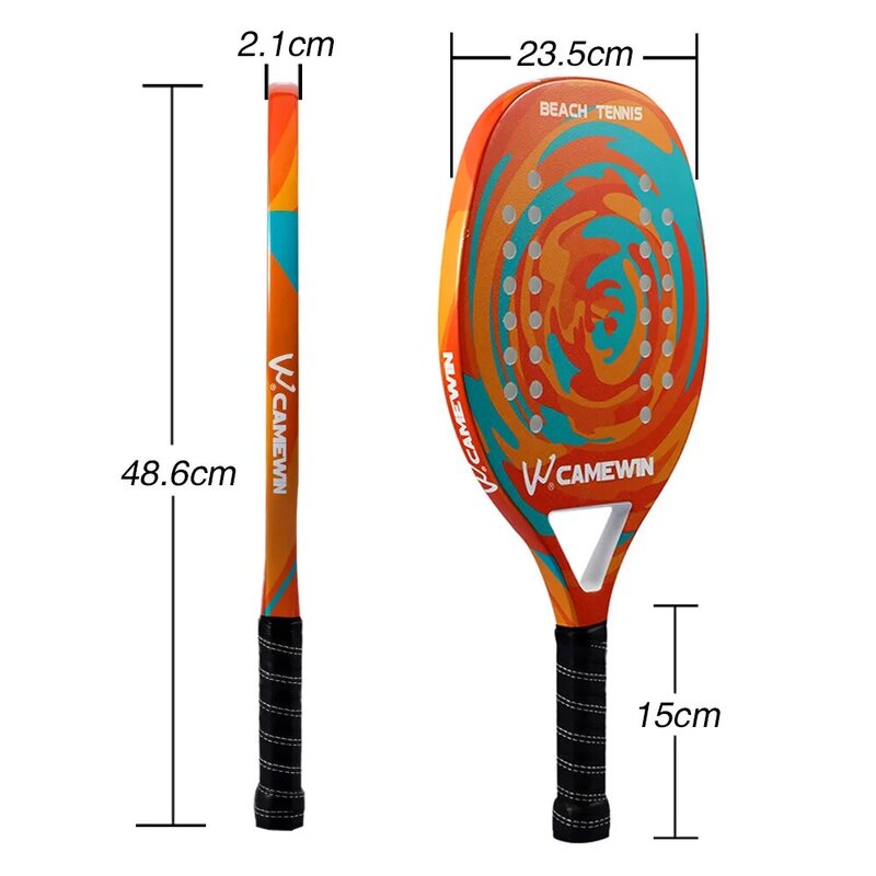 CAMEWIN Full Carbon Beach Tennis Racket Mens Professional Soft EVA Face Beachtennis racchette racchette da paddle Unisex per adulti