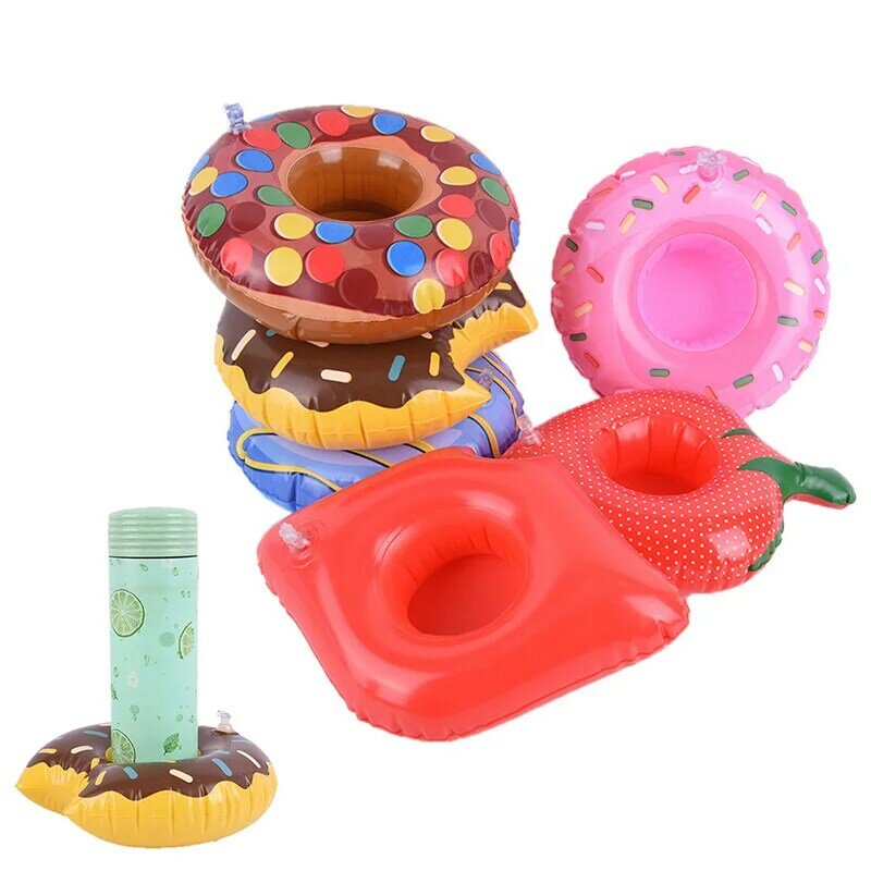 Portavasos inflable, soporte para bebidas, Flotador para piscina, juguete para decoración de fiesta, posavasos para Bar