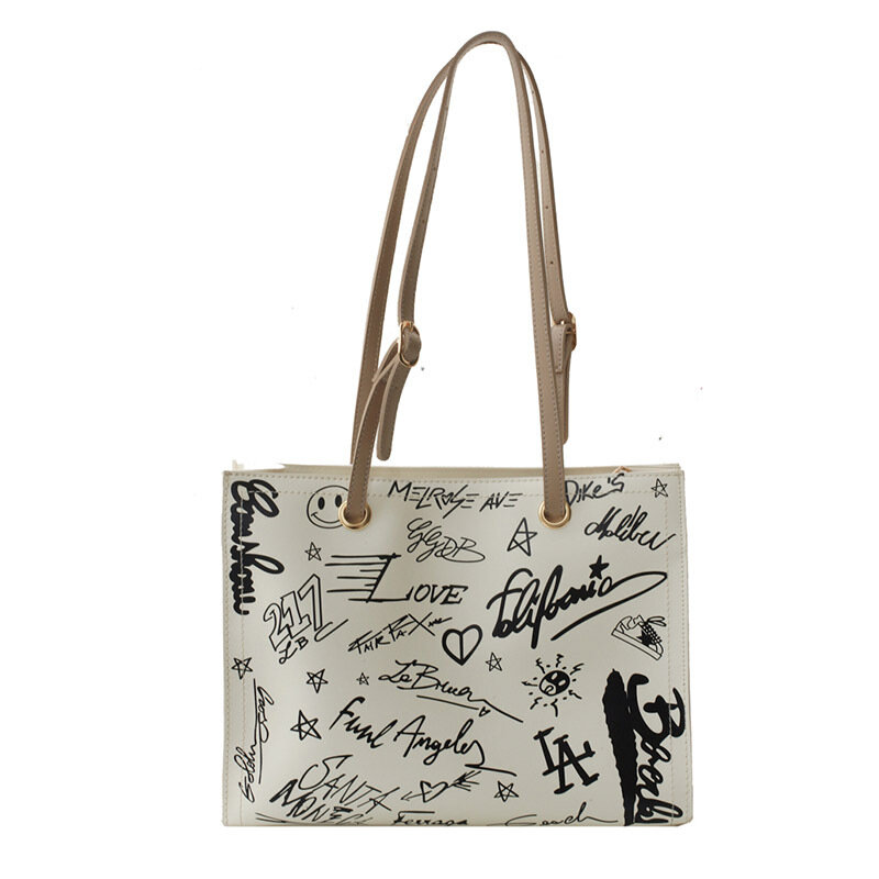 Вместительная женская сумка с принтом, новинка 2021, вместительная сумка-тоут на плечо, сумка для покупок, роскошные дизайнерские сумки