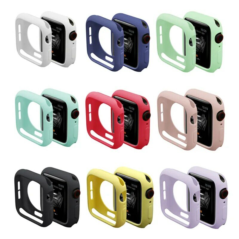 Horloge Case Voor Apple Horloge Se 6 5 4 3 Cover Fall Weerstand Bumper Soft Tpu Siliconen Case Voor Iwatch serie 42Mm 38Mm 44Mm 40Mm