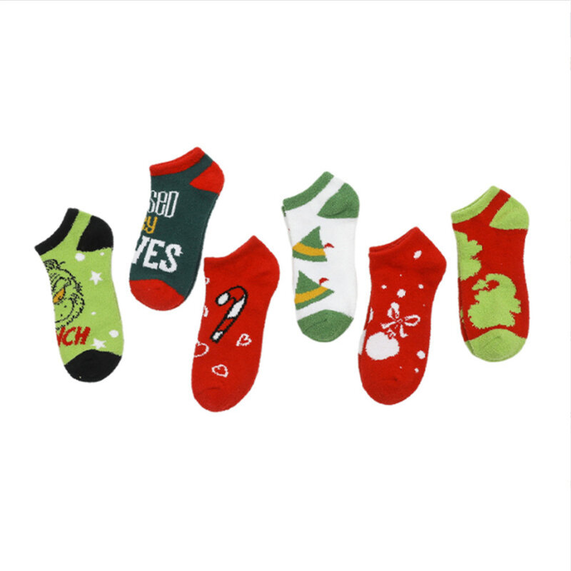 New Socks Ladies Christmas Couple Socks Winter Kawaii Boat Socks Personality Ladies Grinch Thick Warm Socks Coral Fleece Socks