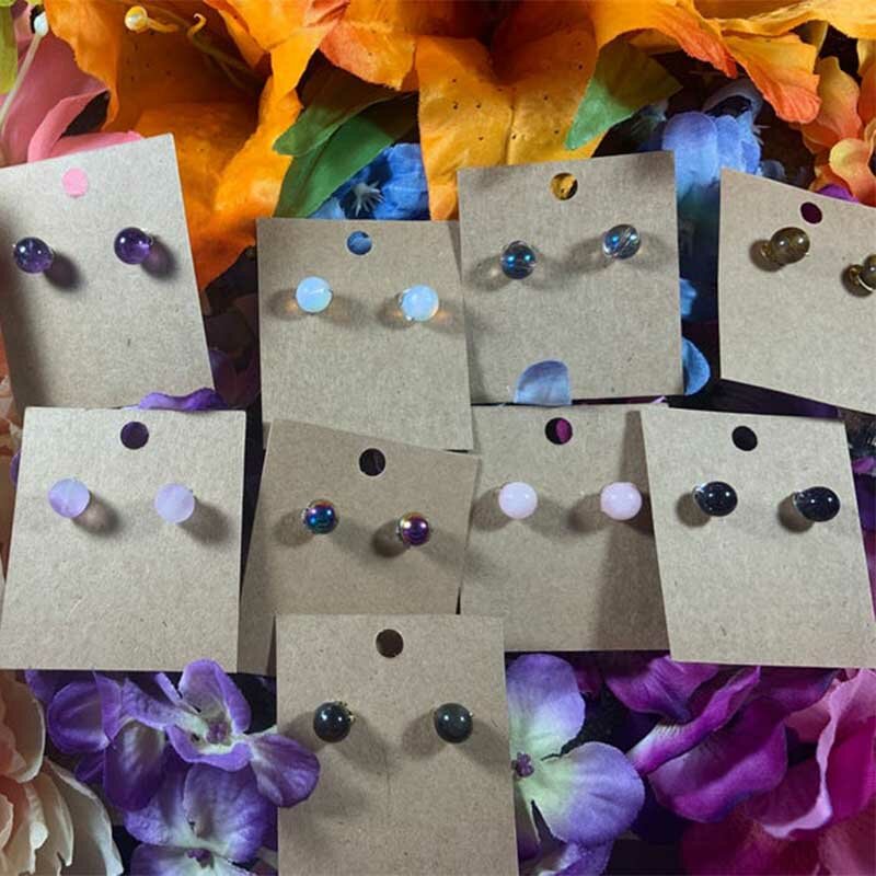 Momiji Fashion Bohemian acciaio inossidabile pietra naturale orecchini a bottone gioielli regali Charms Set di orecchini a bottone alla moda in cristallo
