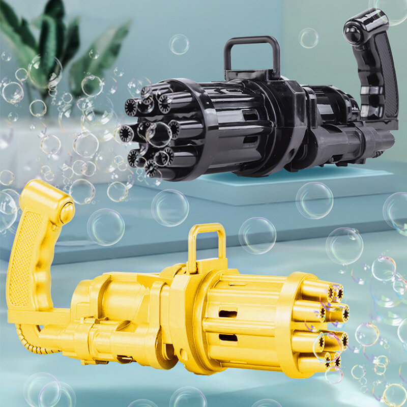 Máquina elétrica da bolha 2-em-1 da bolha da água do sabão do verão dos brinquedos automáticos da bolha de gatling da máquina super da bolha para crianças