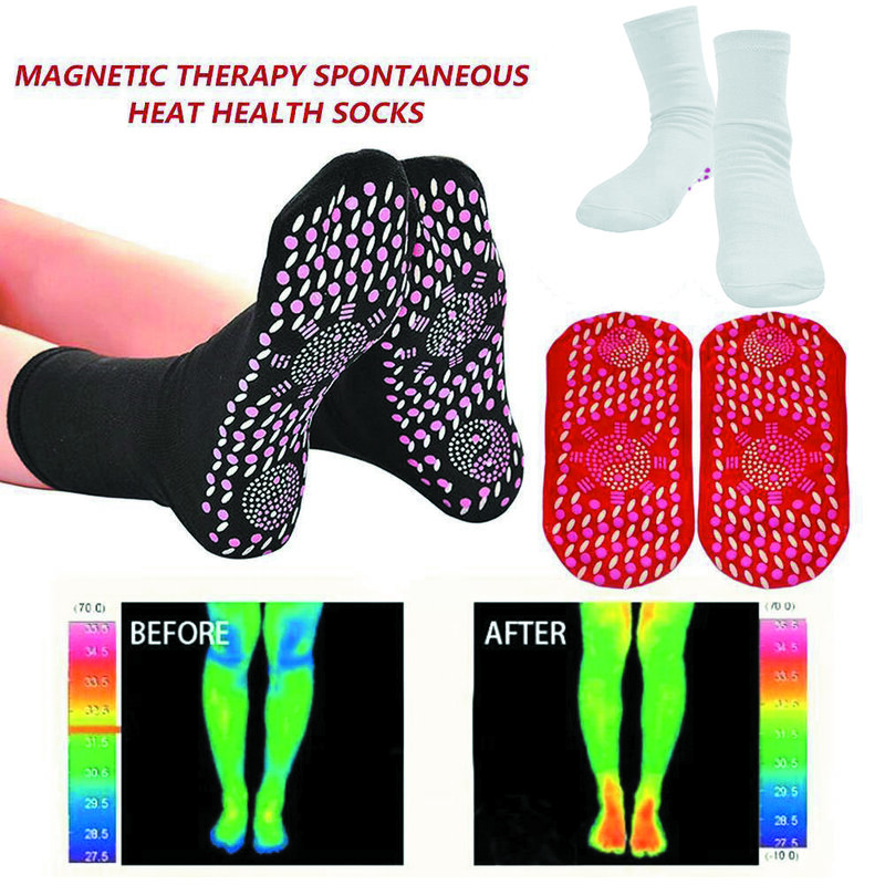 Calcetines calefactados de turmalina para mujer, calcetín de terapia magnética, ayuda a calentar los pies fríos, comodidad para la salud