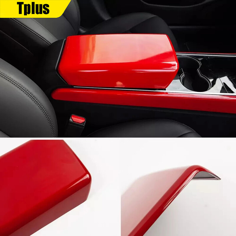Tplus-cubierta protectora para Reposabrazos de coche, película antipolvo para consola central Tesla modelo 3, accesorios de modelado multicolor