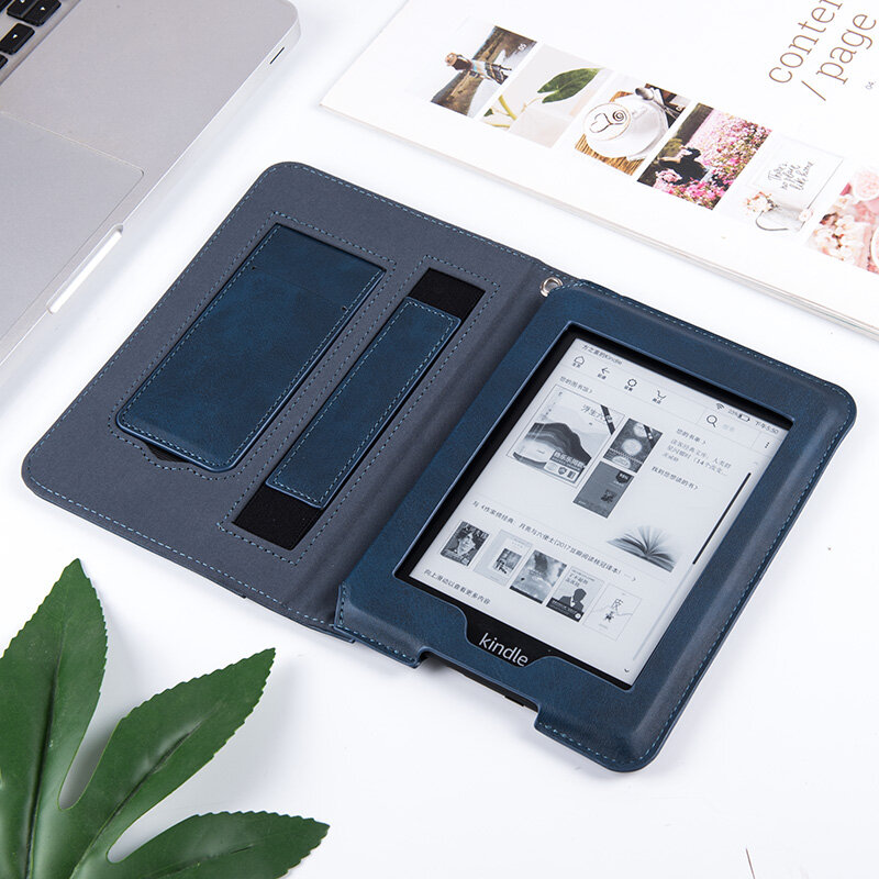 Funda de soporte AROITA para Kindle Paperwhite (10 ° generación/se adapta a todas las generaciones de paperwhite)-funda protectora de cuero PU con correa de mano