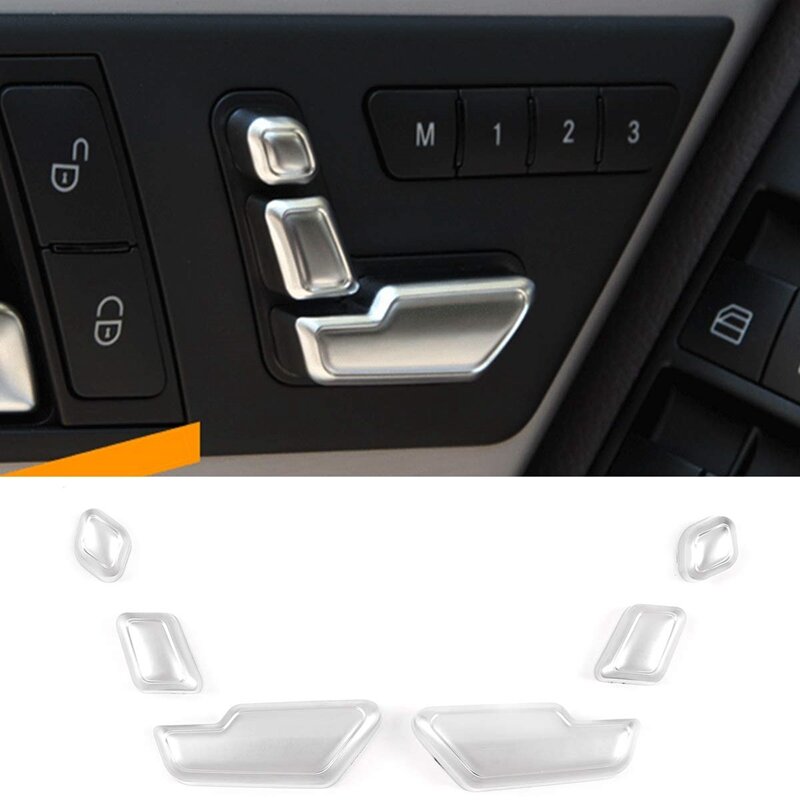 Cubierta de botón de ajuste para asiento, para Mercedes Benz C E GL GLA CLS ML clase W212 W218 X166, color plateado y cromado
