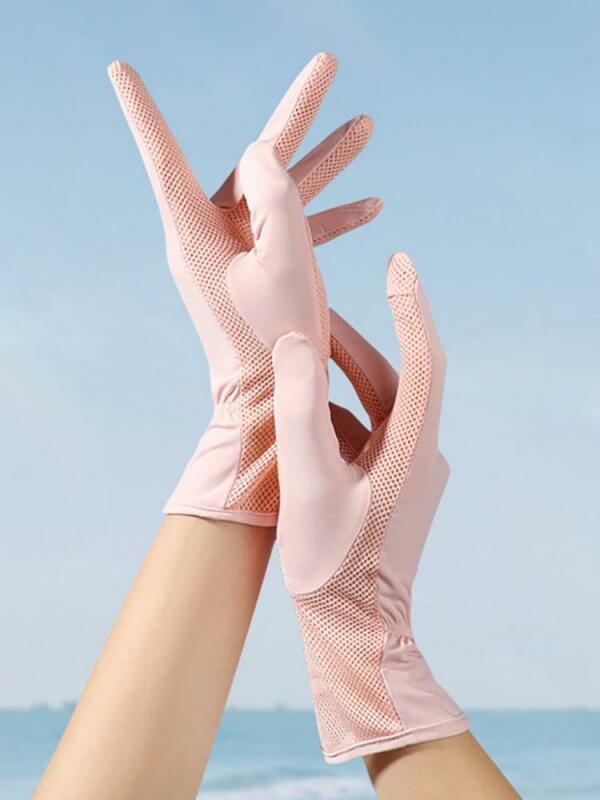 Ladies Sunscreen Gloves Touch Screen Gloves Uv Ice Silk Upf 50+ Sunscreen Gloves Touch Screen Gloves