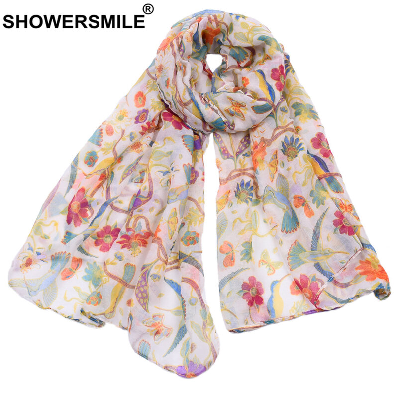 Lenço feminino com estampa de flores voile primavera outono lenços coloridos para senhoras lenço feminino lenço personalizado