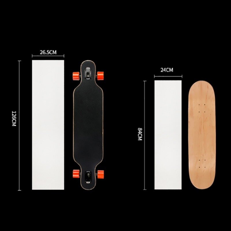 Clear Longboard Skate Scooter carta vetrata Sticker Skateboard addensato Grip Tape protector