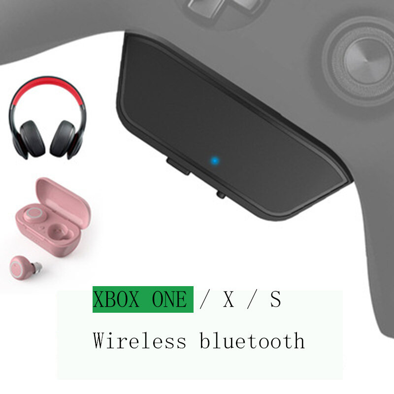 Adaptador de fone ouvido sem fio bluetooth portabele 3.5mm conversor áudio com indicador led para xbox um jogo controlador acessórios
