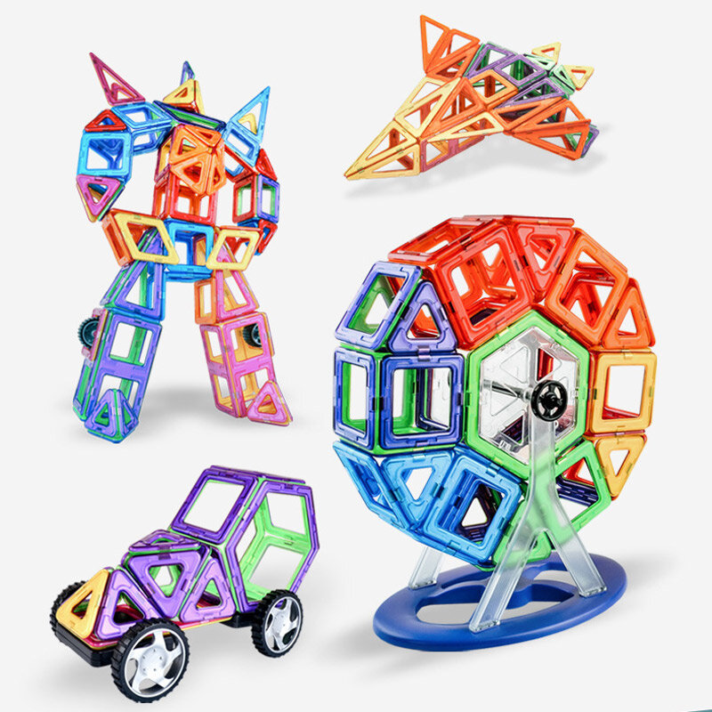 180 pçs conjunto de construção magnética construtor grande tamanho ímã blocos magnéticos educacional diy designer brinquedos para crianças meninas