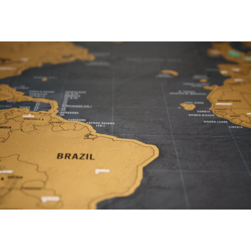 黒世界旅行地図デラックス消去世界map旅行マップギフトルームホームオフィスの装飾壁ステッカー