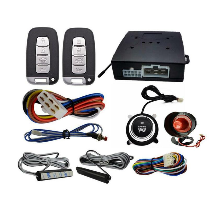 Botón de arranque automático PKE de 12V, alarma de Control remoto, alarma de arranque de motor de entrada sin llave con sistema de arranque automático para coche
