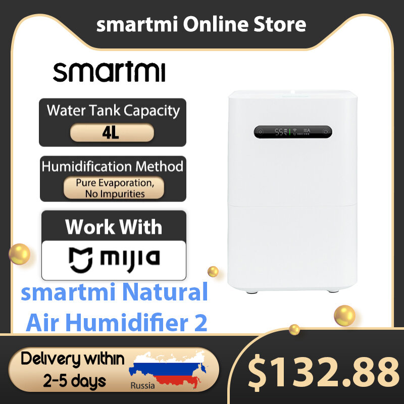 Smartmi umidificador de ar natural, umidificador de ambientes sem água e sem névoa para o quarto, com app wi-fi e controle inteligente mijia