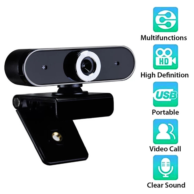 Webcam LED USB Plug Play 12MP HD Web Camera Built-in HD Microphone Live Course Conference Widescreen Video Recording Web Cam