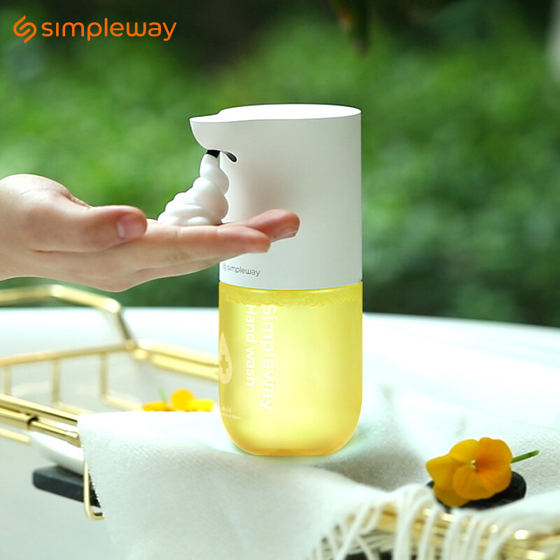 Simpleway – Lave-mains automatique à induction,capteur infrarouge, désinfectant pour les mains, distributeur sans contact de savon pour nettoyage, 300 ml, 0,25 s,
