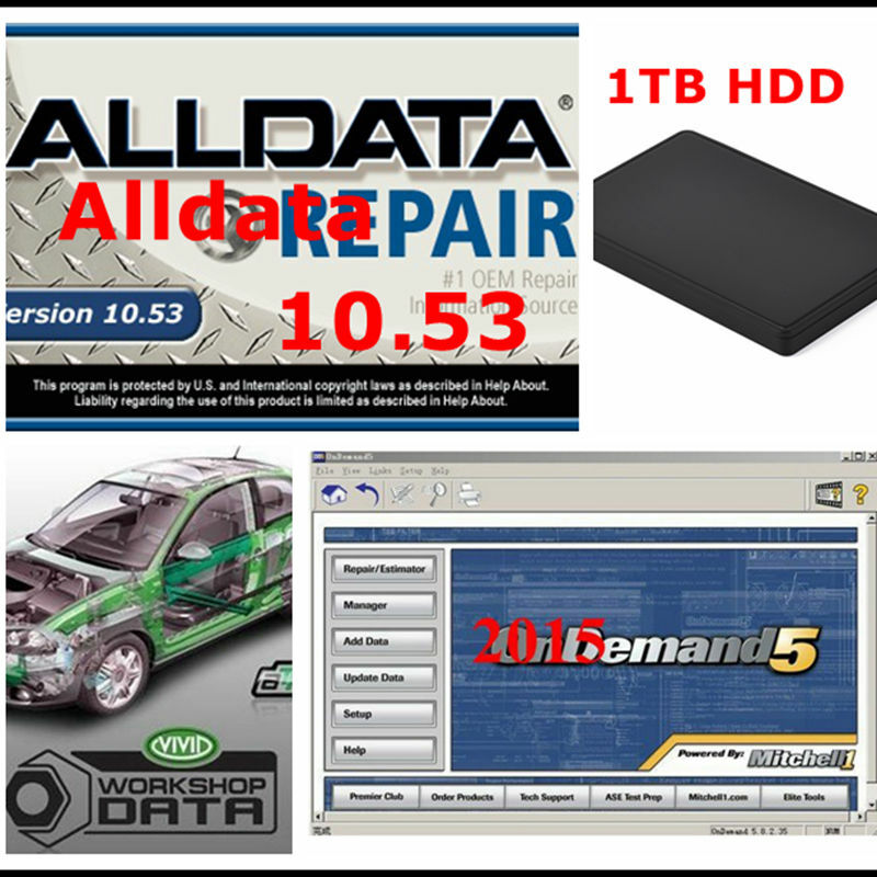 Alldata 10.53v Auto Repair Software Mit/chell Od5 M.itchell On-Demand Elsa ET.KA Vivid Workshop All Data Software 1TB HDD 2021