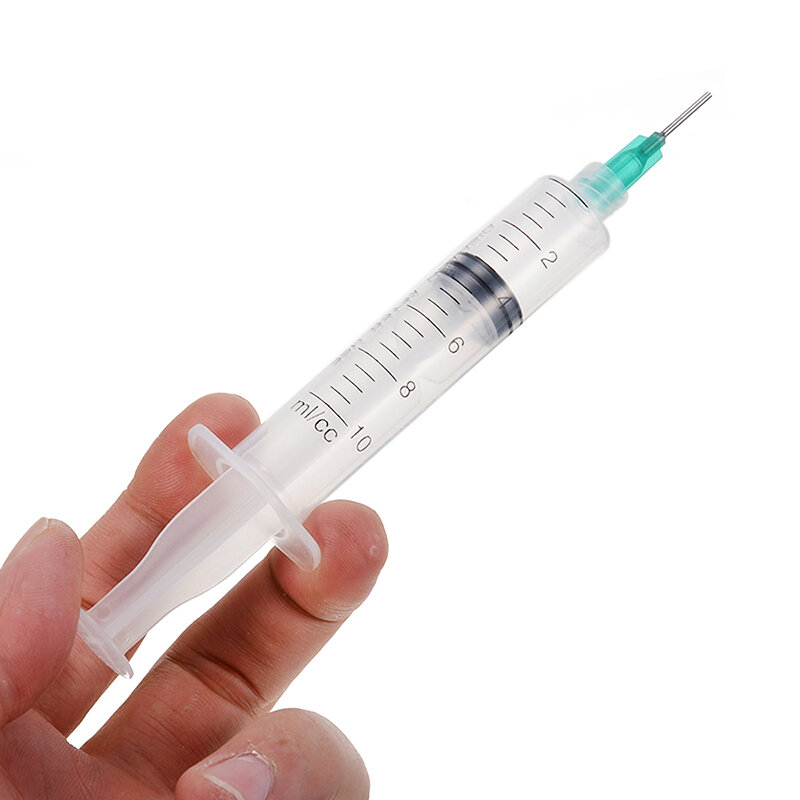10CC เข็มฉีดยา SMT SMD PCB บัดกรีกาวกาว + เข็มสำหรับผสม Liquid Dispensing Syringe