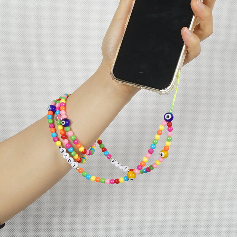 2021 новый мобильный телефон ремешок цветных улыбок и жемчугом Мягкая Керамика веревка для сотового телефона чехол для телефона подвесной шнур для Для женщин