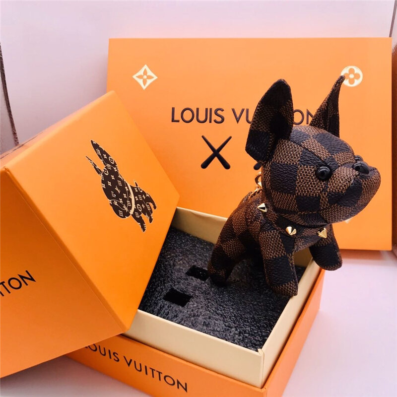 2021 de alta qualidade francês bulldog chaveiro acrílico colorido presente natal chaveiros para chaves do carro anel decoração acessórios