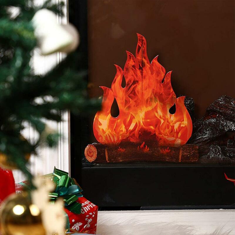 50%HOTFake Flame 3D Realistic Art Paper Red Vivid Artificial Safe Campfire for Festival