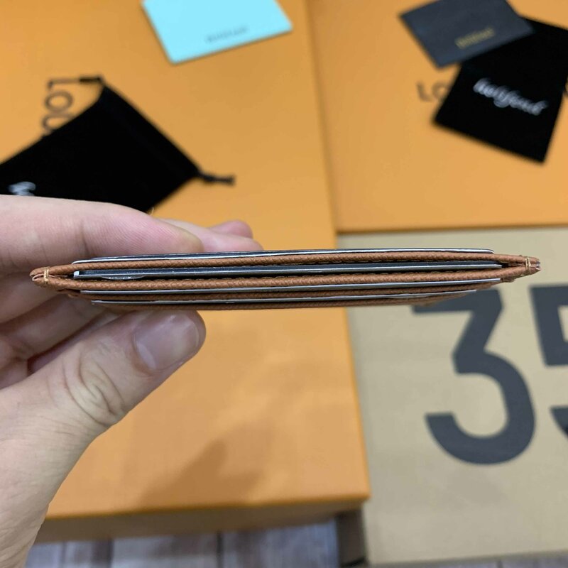 Holifend – Mini porte-cartes en cuir véritable marron, marque de mode originale, porte-cartes de crédit et d'identité, portefeuille, nouveauté 2121