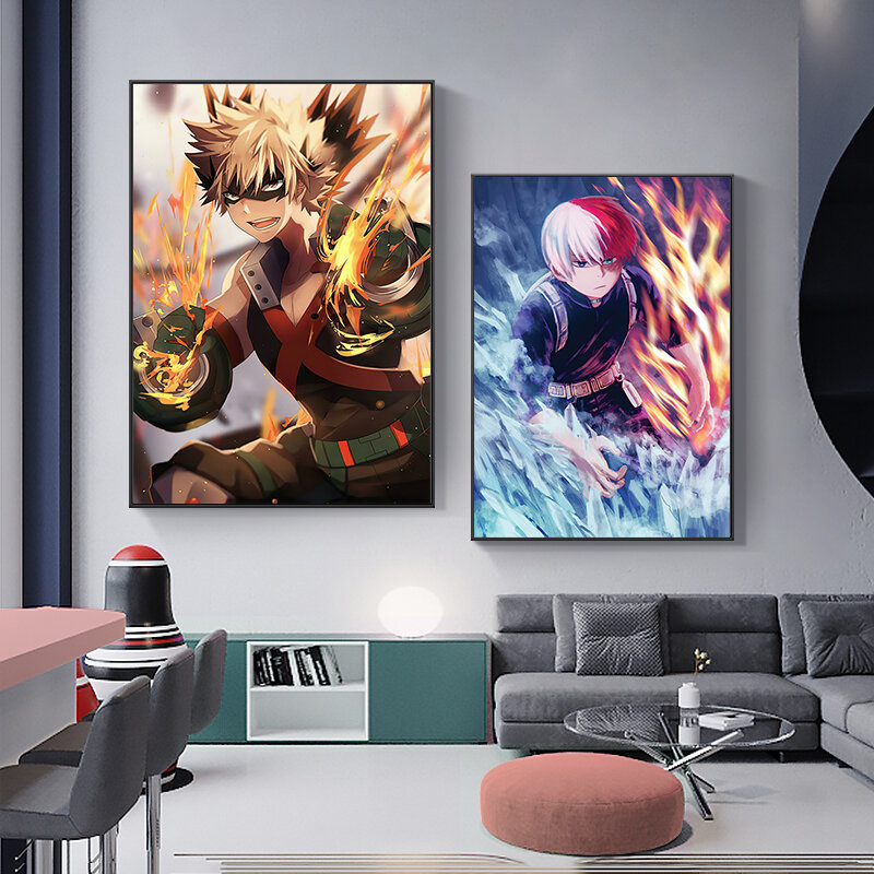 Janpnese Anime My Hero Academia plakat na płótnie ściana drukowany obraz wysokiej jakości obraz do salonu sypialnia Home Decor