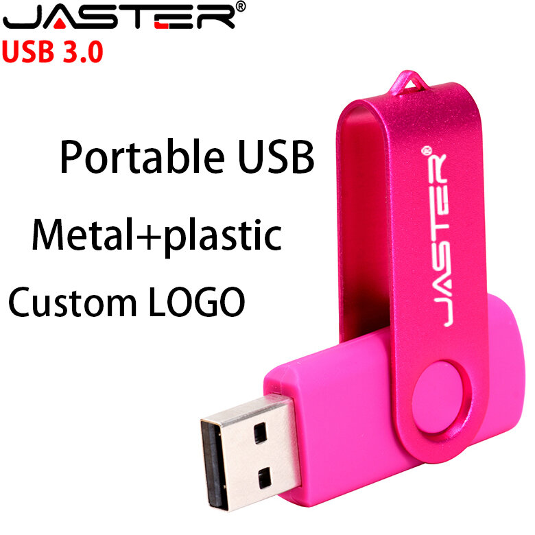JASTER USB 3.0แฟลชไดรฟ์หมุนไดรฟ์ปากกาความเร็วสูง Memory Stick ธุรกิจของขวัญสีฟ้า Pendrive 128GB 8G 16GB 32GB 64GB