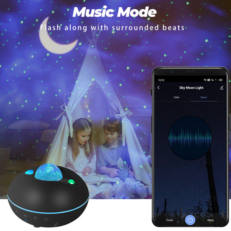 Lonsonho Tuya Smart Life WiFi Smart Star Projector Lamp USB Led Night Light RGB Compatible Alexa Google Home