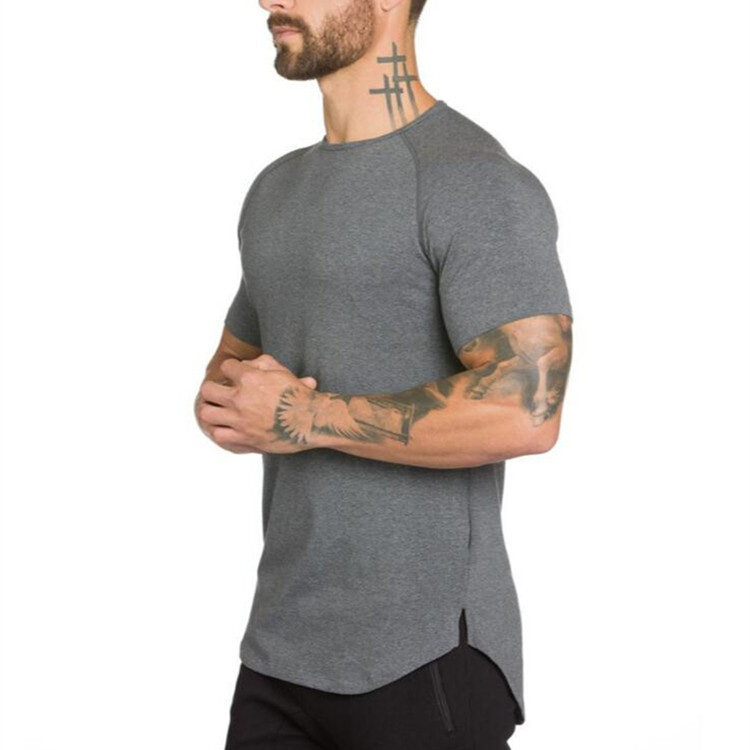 Marca palestra abbigliamento fitness t shirt uomo moda estendere hip hop estate t-shirt manica corta cotone bodybuilding muscle tshirt uomo