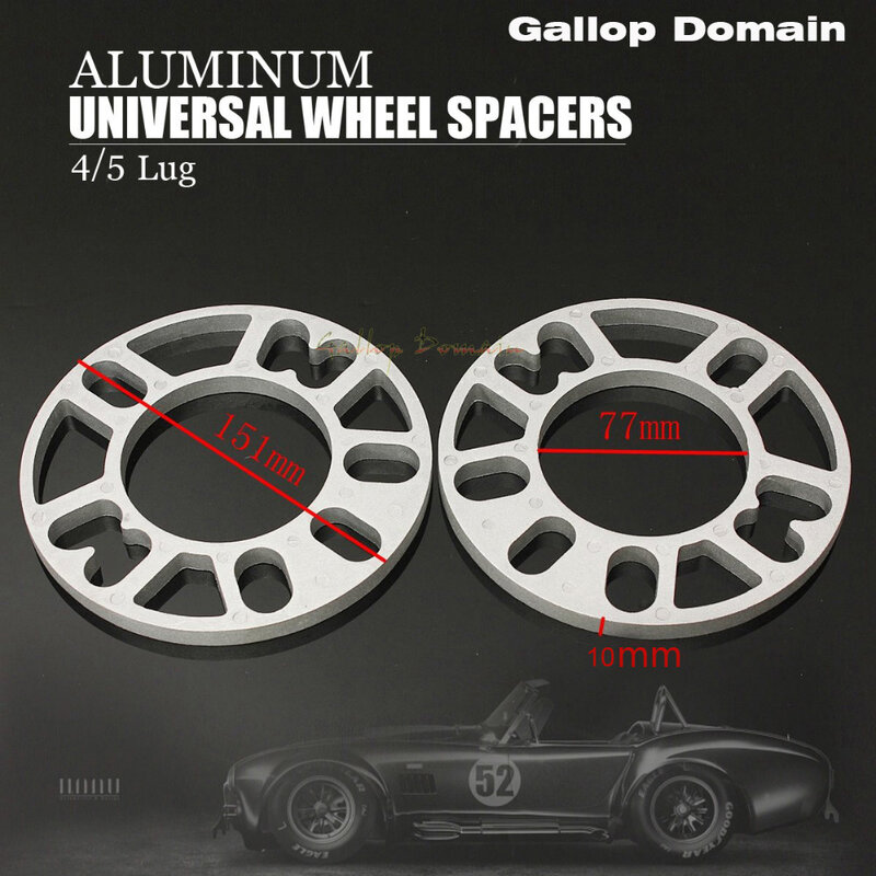 Dallop Domain 2PCS 3/5/8/10MM ALLOY ALUMINUM WHEEL SPACERS SHIM PLATE 4&5 STUD FIT FOR PEUGEOT BMW VW AUDI BENZ Car wheel spacer