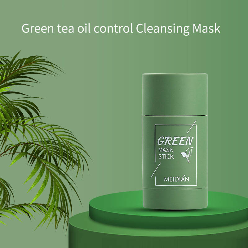 Té Verde de purificación máscaras palillo para arcilla humectante blanqueadora berenjena limpieza sólido Mascarilla Anti-Acné blanquear la piel TSLM2